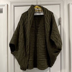 Olive green sweater shawl